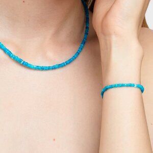 Blue Necklace STUNNING Necklace Ethiopian Paraiba Blue Beaded Fire Opal necklace